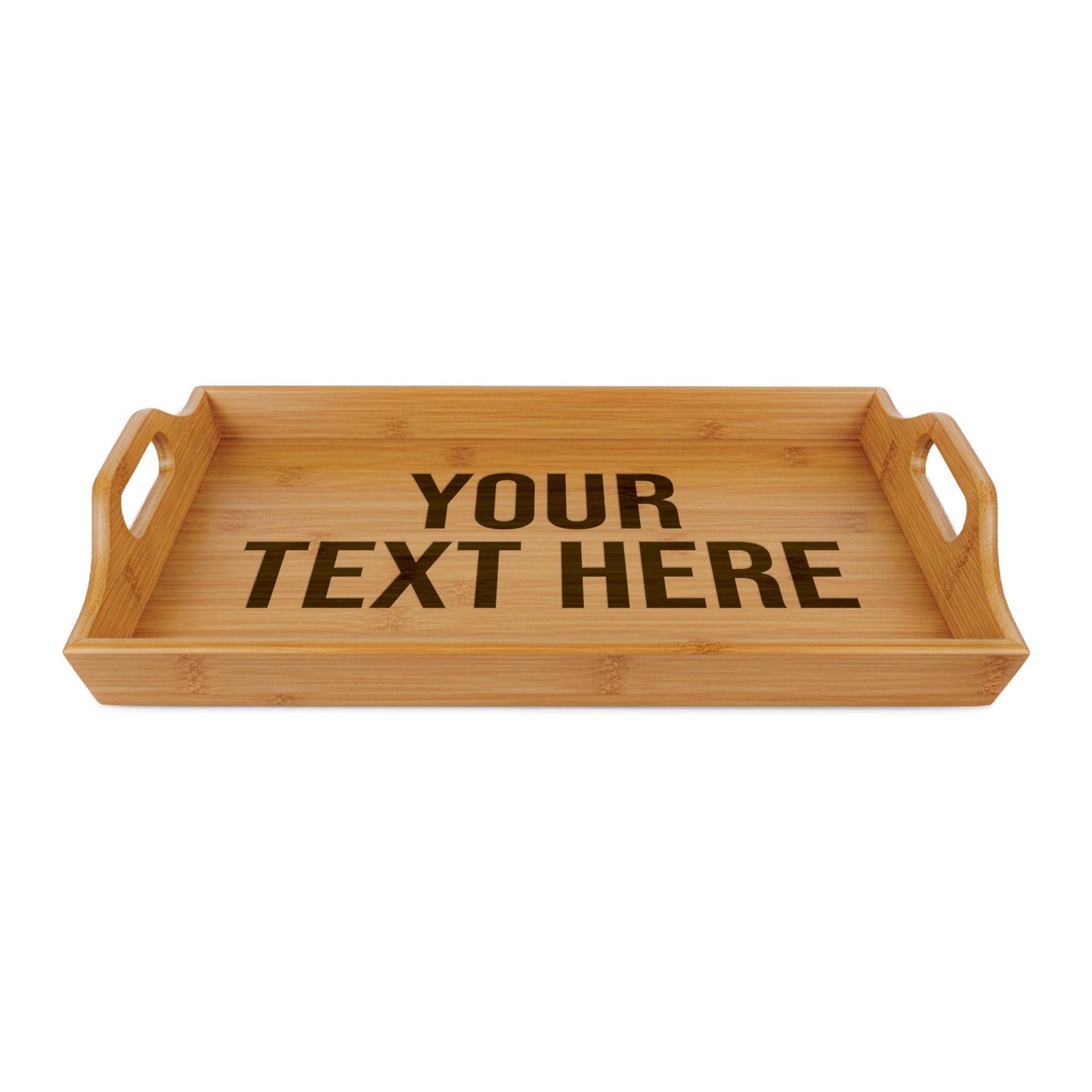 PERSONALIZED TEXT ENGRAVED BAMBOO SERVING TRAY