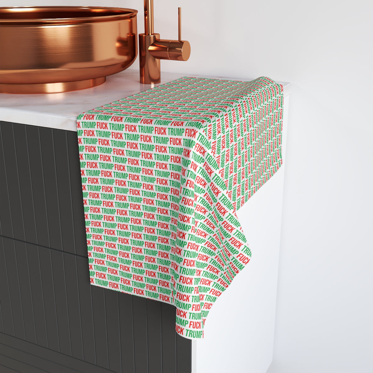 FUCK TRUMP HAND TOWEL RED + GREEN
