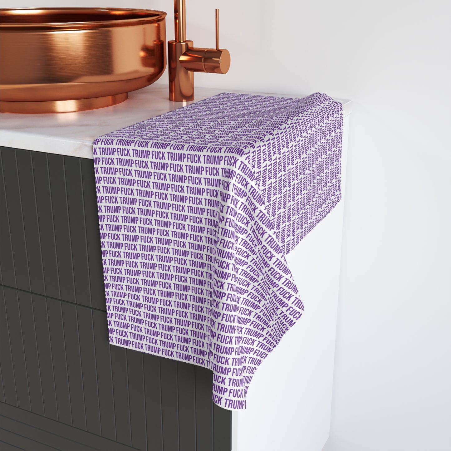 FUCK TRUMP HAND TOWEL PURPLE
