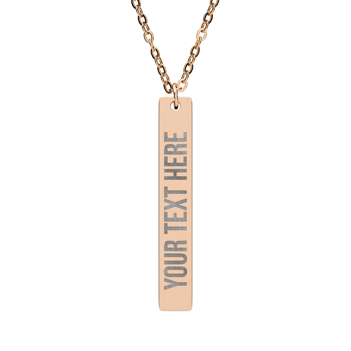PERSONALIZED TEXT ENGRAVED VERTICAL BAR NECKLACE