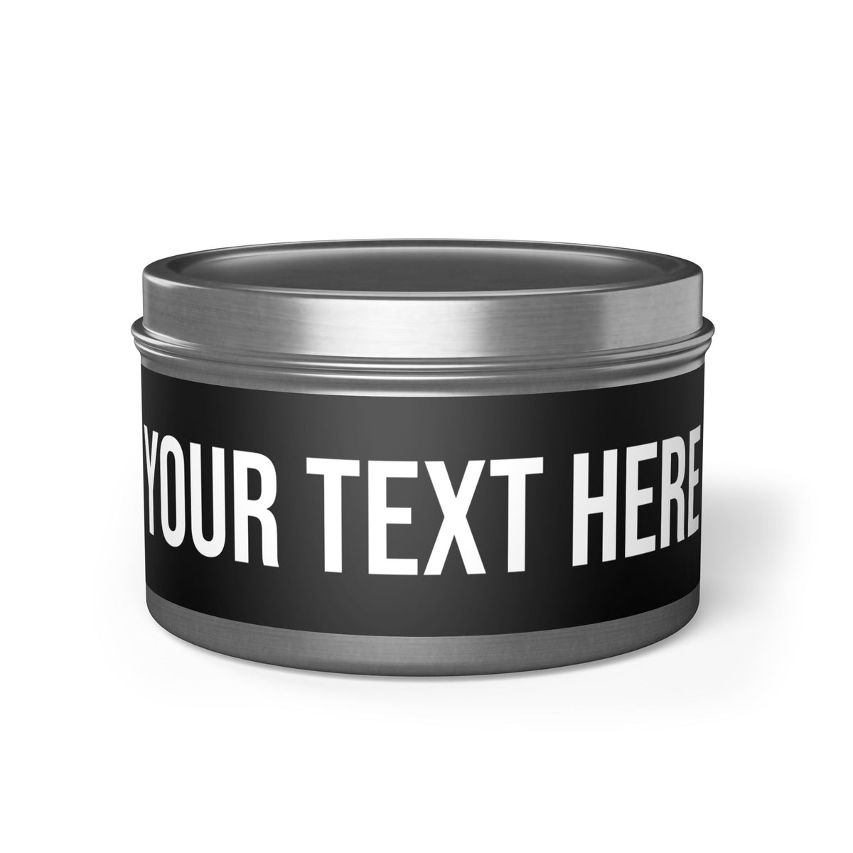 PERSONALIZED TEXT LABEL TIN BLACK + WHITE