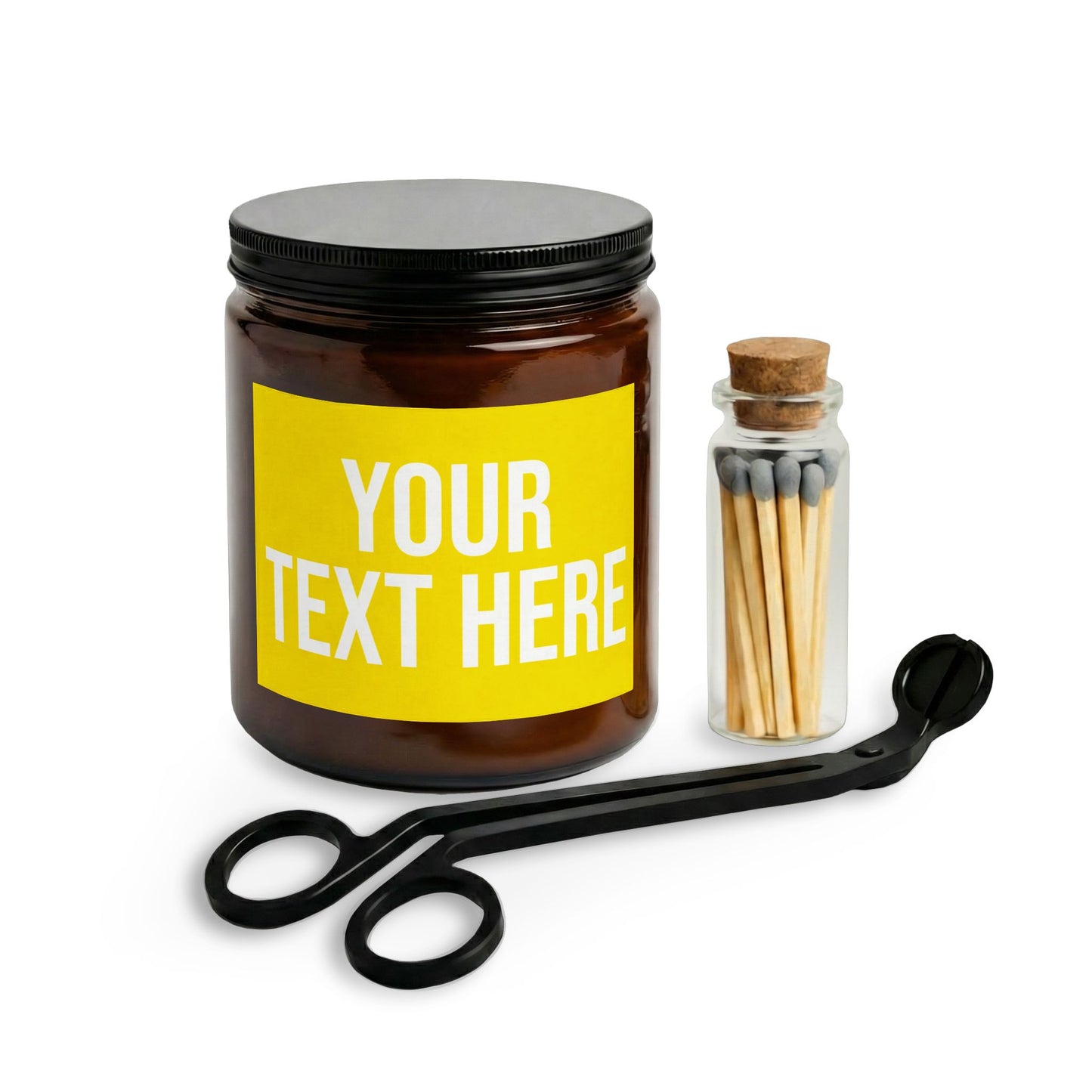 PERSONALIZED TEXT LABEL GIFT SET YELLOW + WHITE