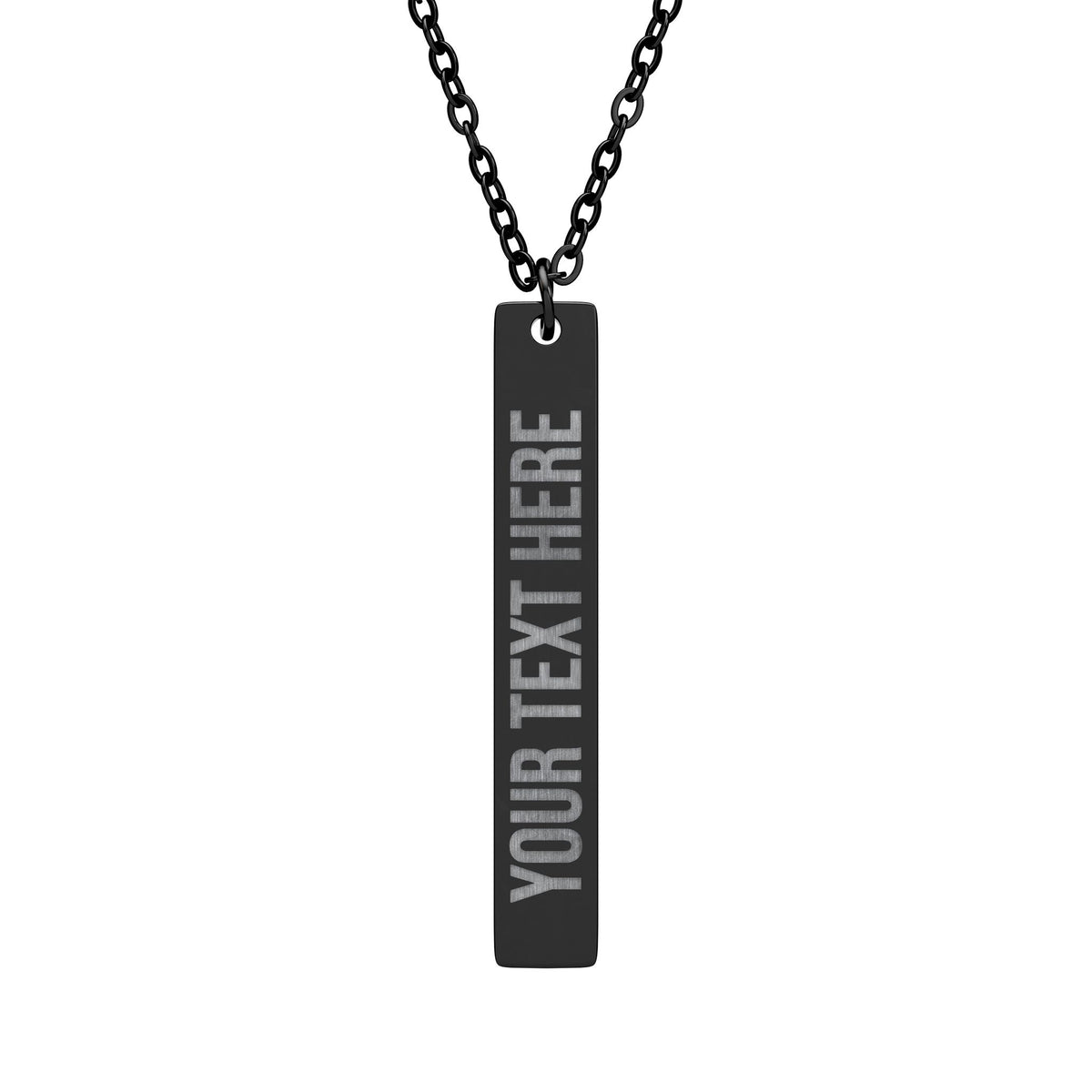 PERSONALIZED TEXT ENGRAVED VERTICAL BAR NECKLACE