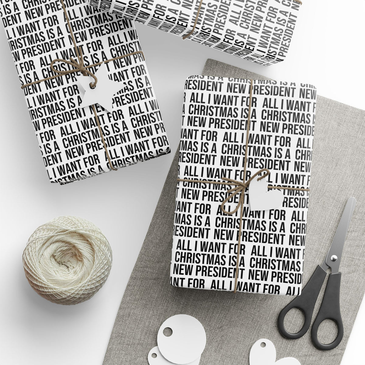 ALL I WANT FOR CHRISTMAS IS A NEW PRESIDENT WRAPPING PAPER