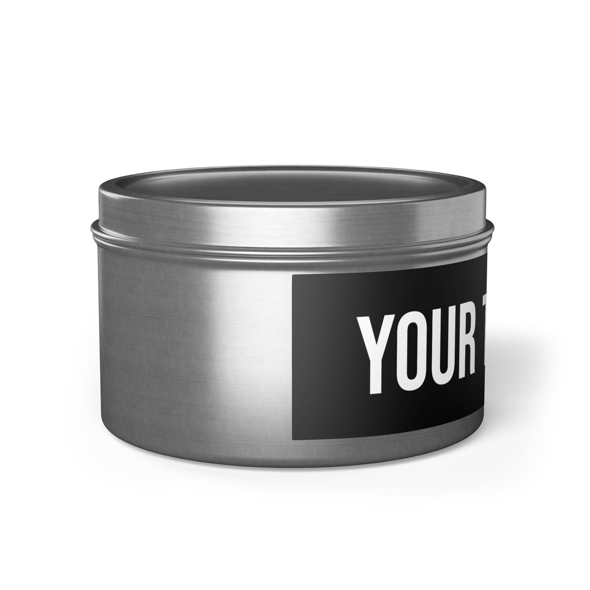 PERSONALIZED TEXT LABEL TIN BLACK + WHITE