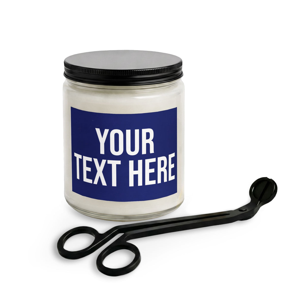 PERSONALIZED TEXT LABEL GIFT SET 4 OZ/9 OZ CLEAR/AMBER BLUE + WHITE