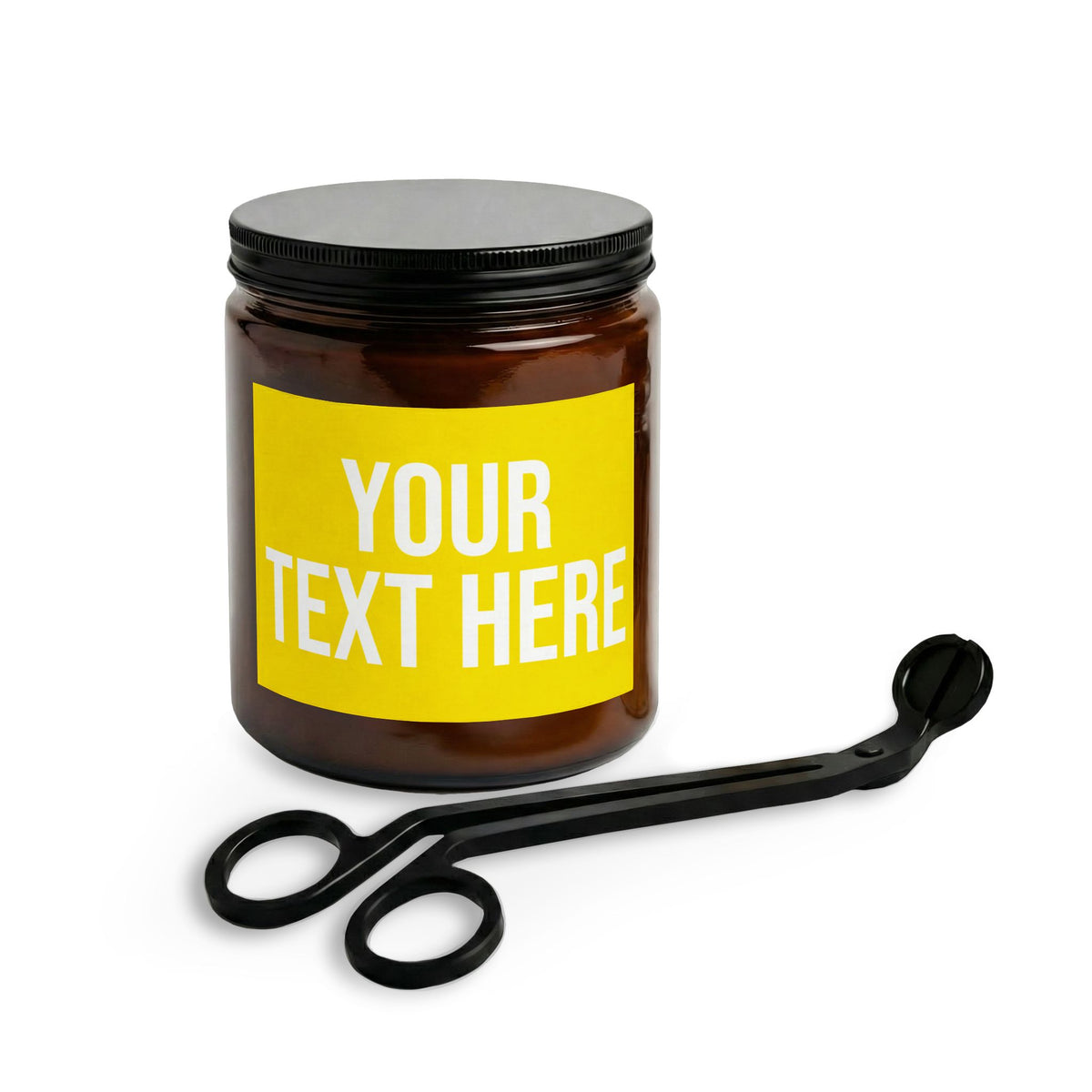 PERSONALIZED TEXT LABEL GIFT SET 4 OZ/9 OZ CLEAR/AMBER YELLOW + WHITE