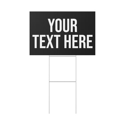 PERSONALIZED TEXT YARD SIGN BLACK + WHITE