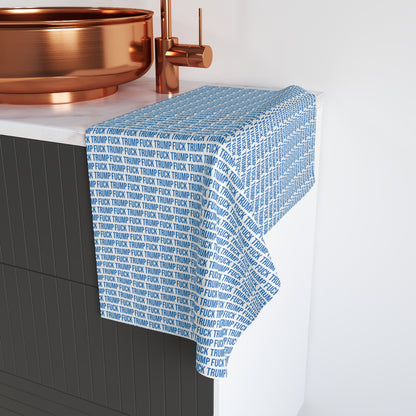 FUCK TRUMP HAND TOWEL BLUE