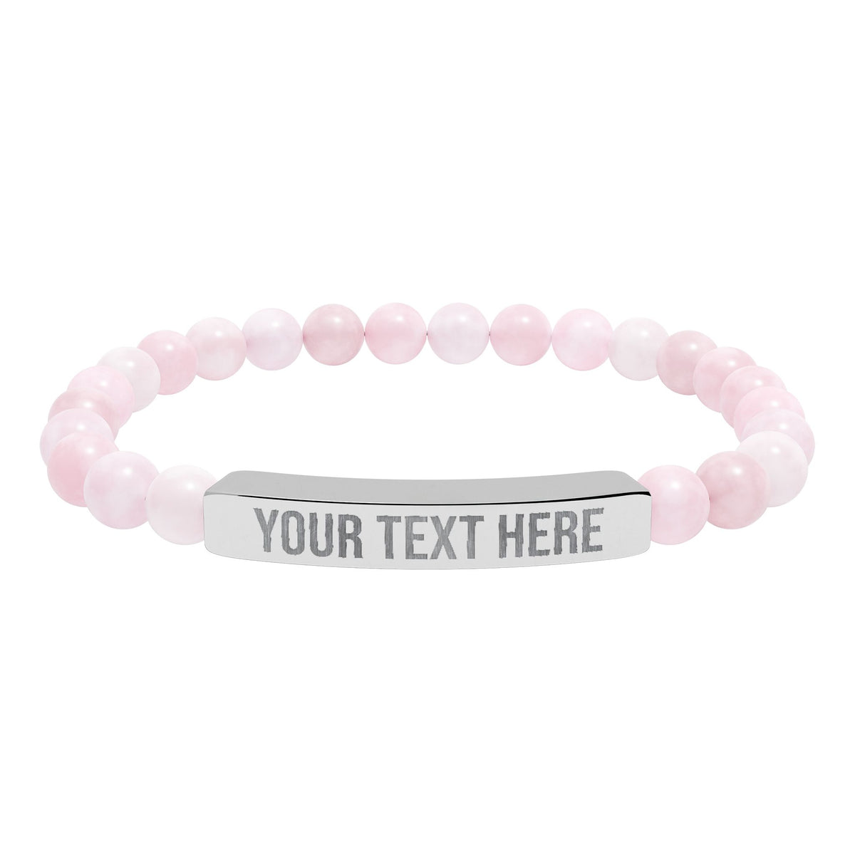 PERSONALIZED TEXT ENGRAVED NATURAL STONE BAR BRACELET