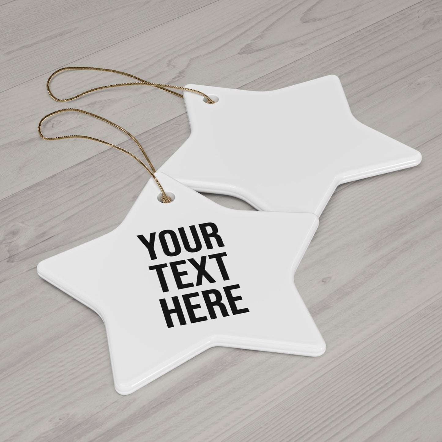 PERSONALIZED TEXT CERAMIC ORNAMENT - 4 SHAPES