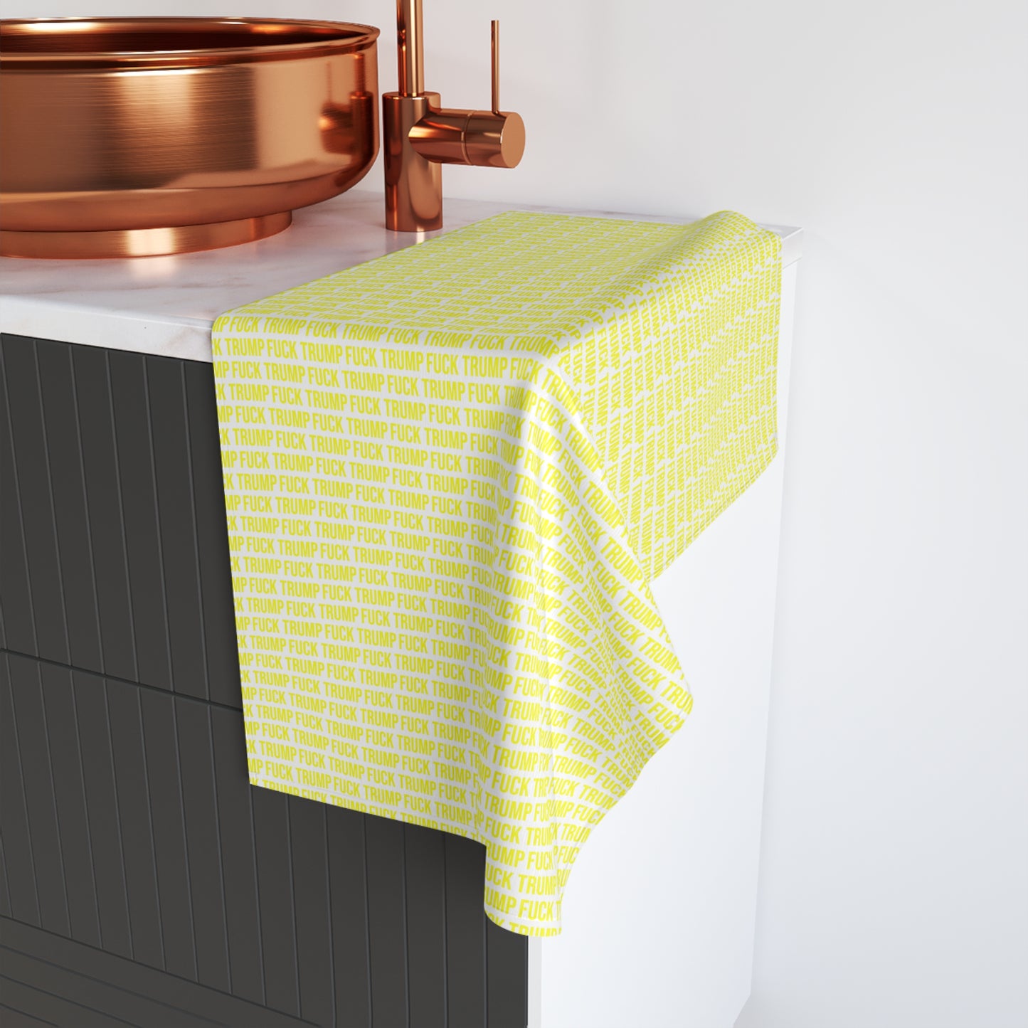 FUCK TRUMP HAND TOWEL YELLOW
