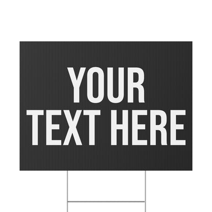 PERSONALIZED TEXT YARD SIGN BLACK + WHITE