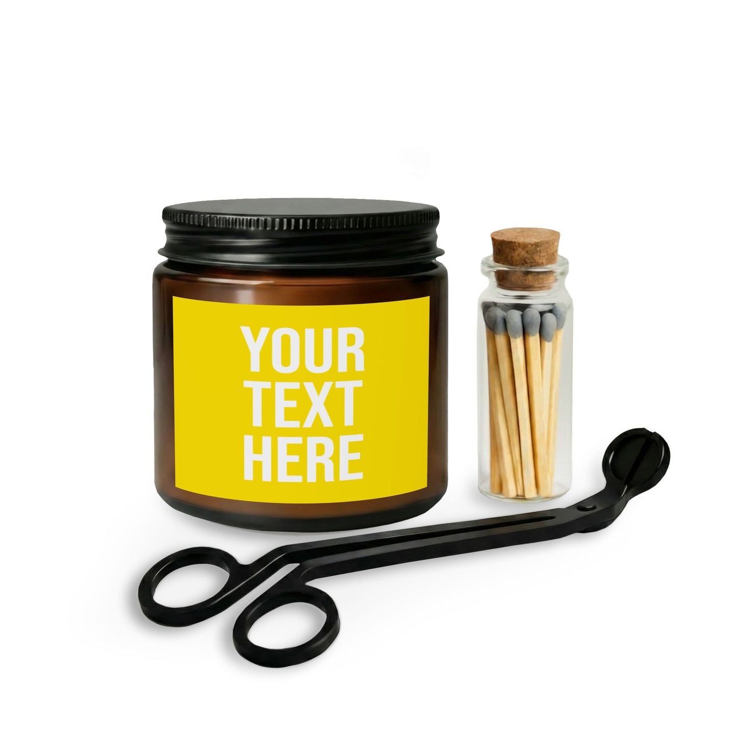 PERSONALIZED TEXT LABEL GIFT SET YELLOW + WHITE