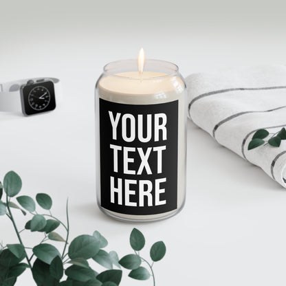 PERSONALIZED TEXT LABEL LARGE GLASS BLACK + WHITE