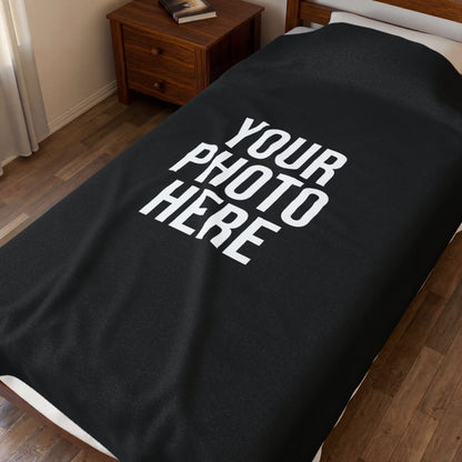 PERSONALIZED PHOTO VELVETEEN PLUSH BLANKET