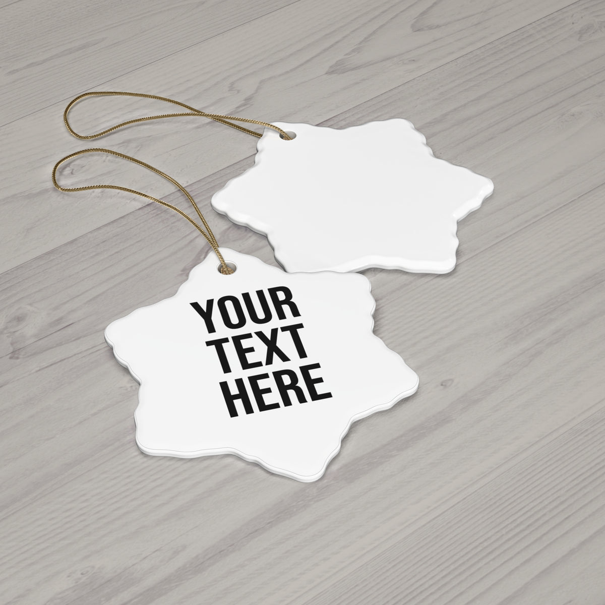 PERSONALIZED TEXT CERAMIC ORNAMENT - 4 SHAPES