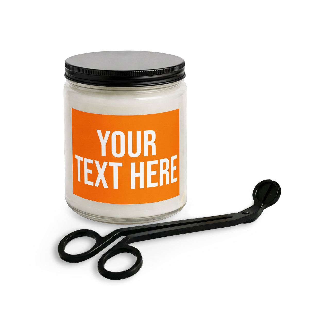 PERSONALIZED TEXT LABEL GIFT SET 4 OZ/9 OZ CLEAR/AMBER ORANGE + WHITE