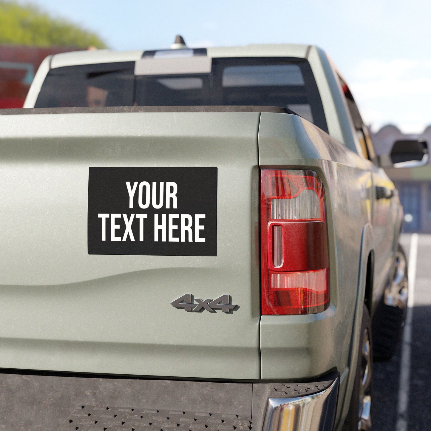 PERSONALIZED TEXT CAR MAGNET BLACK + WHITE
