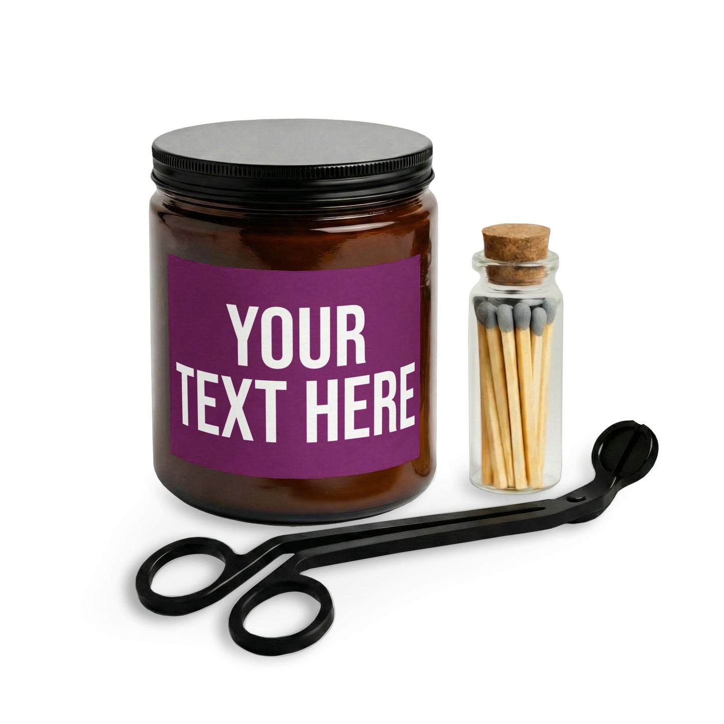 PERSONALIZED TEXT LABEL GIFT SET PURPLE + WHITE