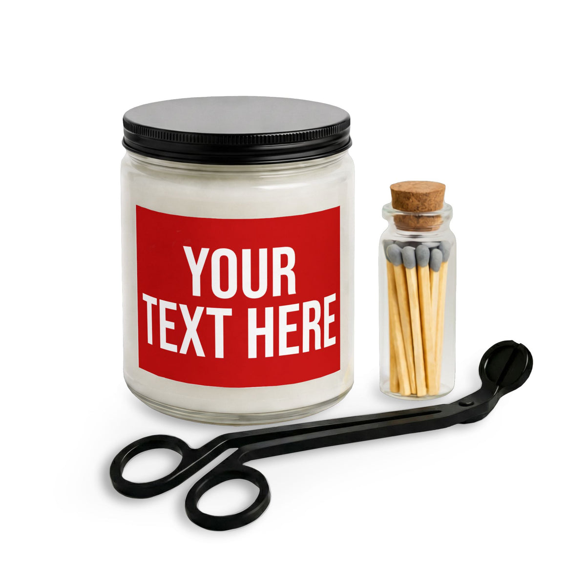PERSONALIZED TEXT LABEL GIFT SET RED + WHITE