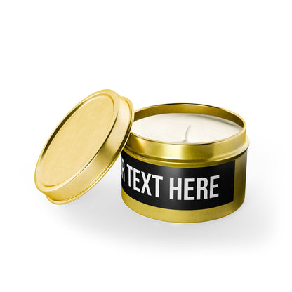 PERSONALIZED TEXT LABEL TIN BLACK + WHITE
