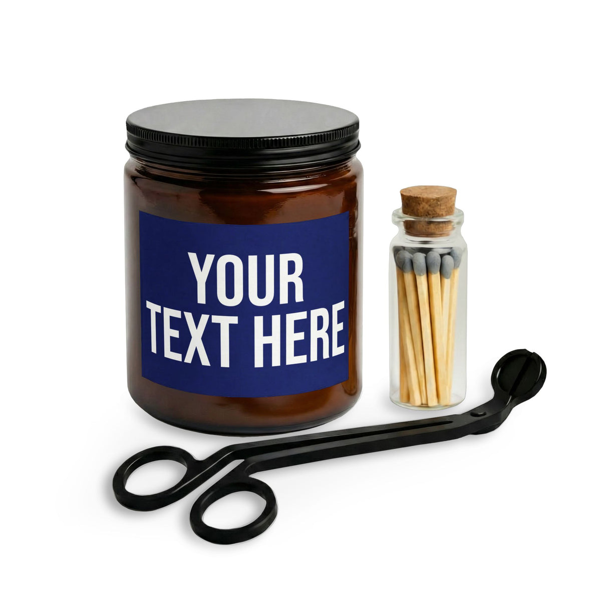 PERSONALIZED TEXT LABEL GIFT SET BLUE + WHITE