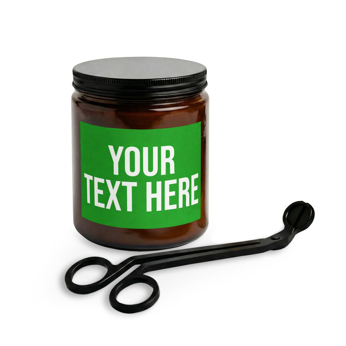 PERSONALIZED TEXT LABEL GIFT SET 4 OZ/9 OZ CLEAR/AMBER GREEN + WHITE