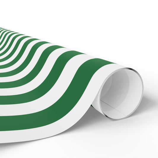 STRIPED WRAPPING PAPER GREEN AND WHITE