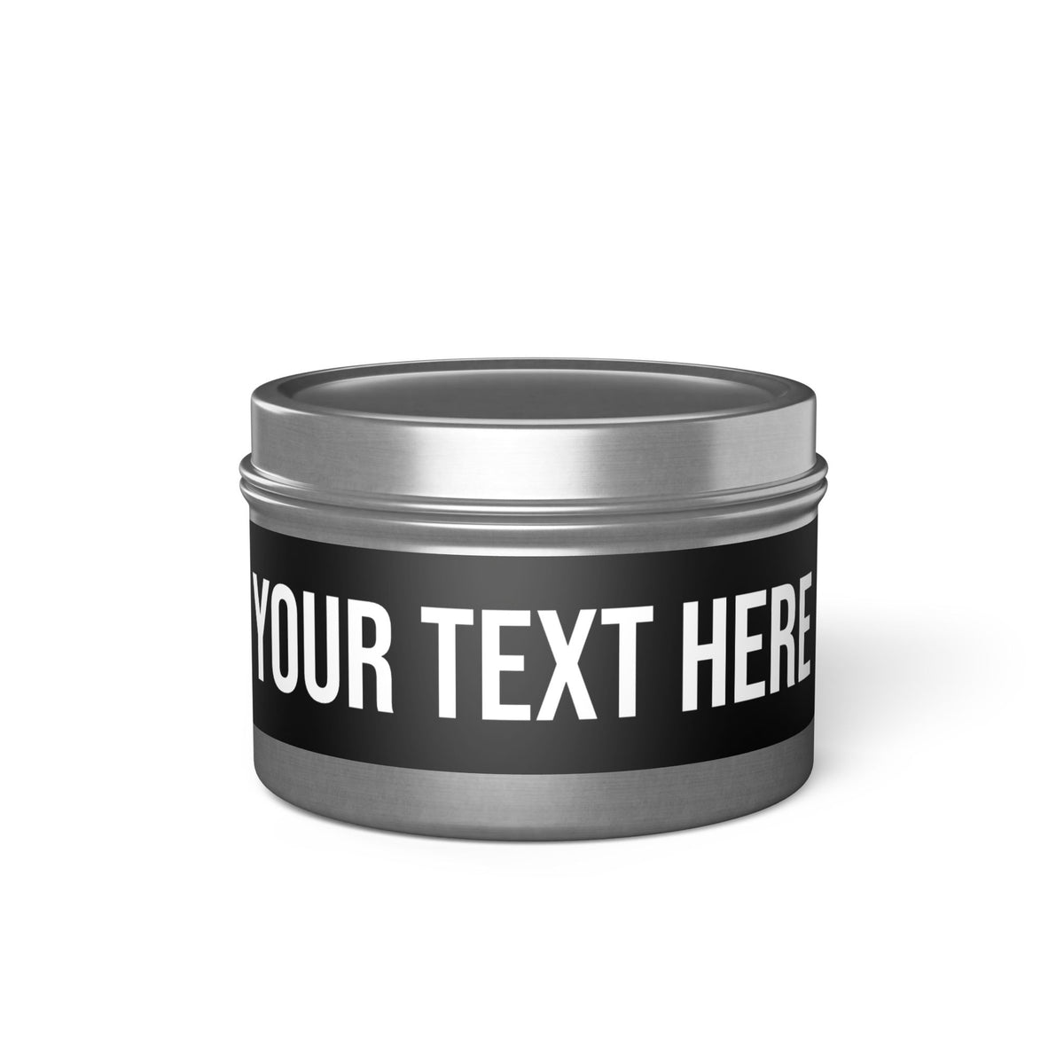 PERSONALIZED TEXT LABEL TIN BLACK + WHITE