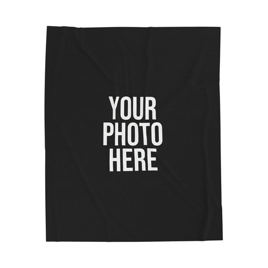 PERSONALIZED PHOTO VELVETEEN PLUSH BLANKET