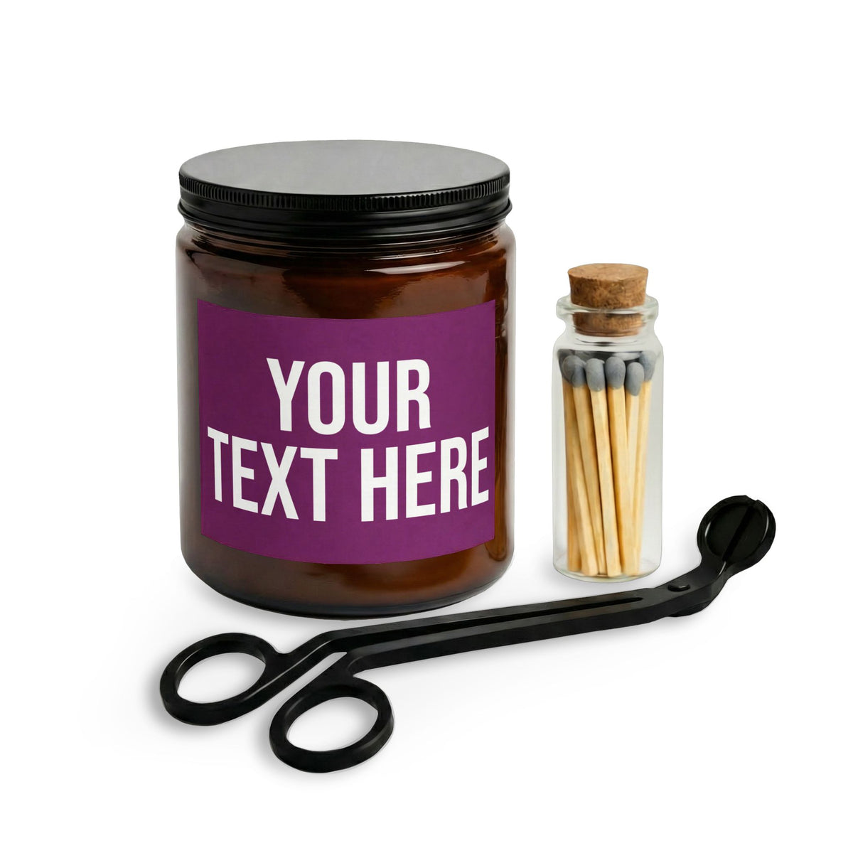 PERSONALIZED TEXT LABEL GIFT SET PURPLE + WHITE