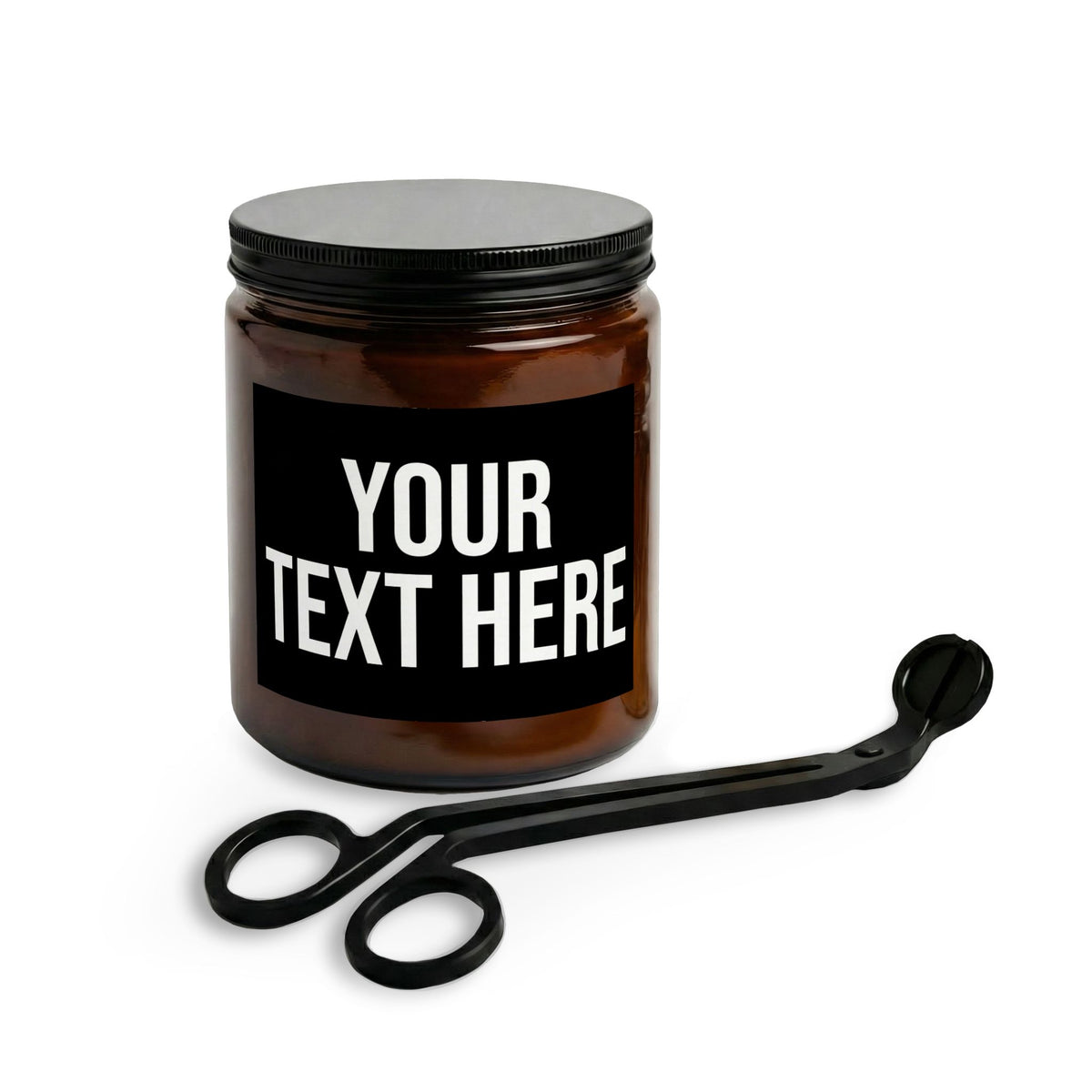 PERSONALIZED TEXT LABEL GIFT SET 4 OZ/9 OZ CLEAR/AMBER BLACK + WHITE