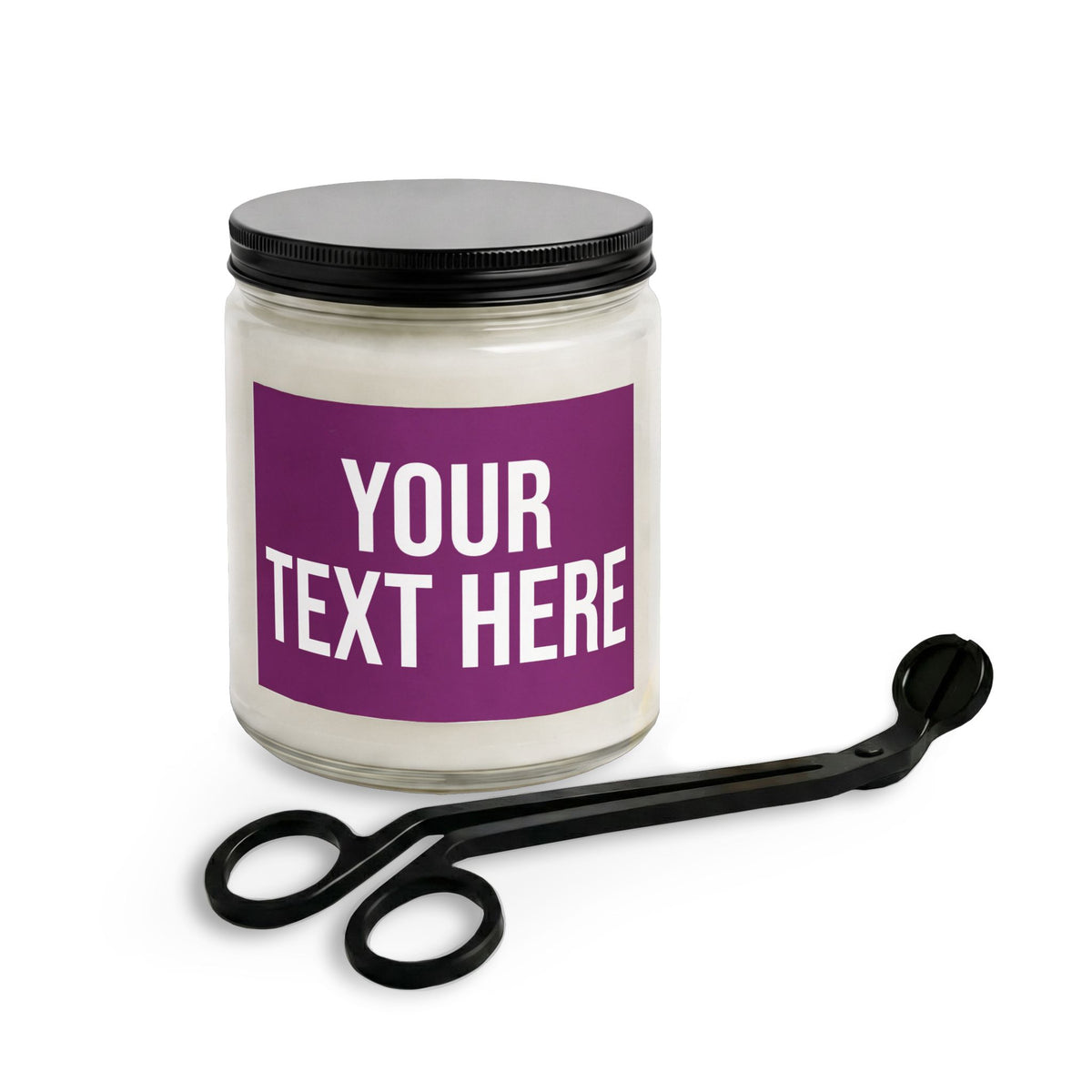 PERSONALIZED TEXT LABEL GIFT SET 4 OZ/9 OZ CLEAR/AMBER PURPLE + WHITE