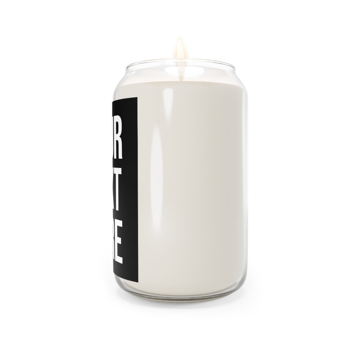 PERSONALIZED TEXT LABEL LARGE GLASS BLACK + WHITE