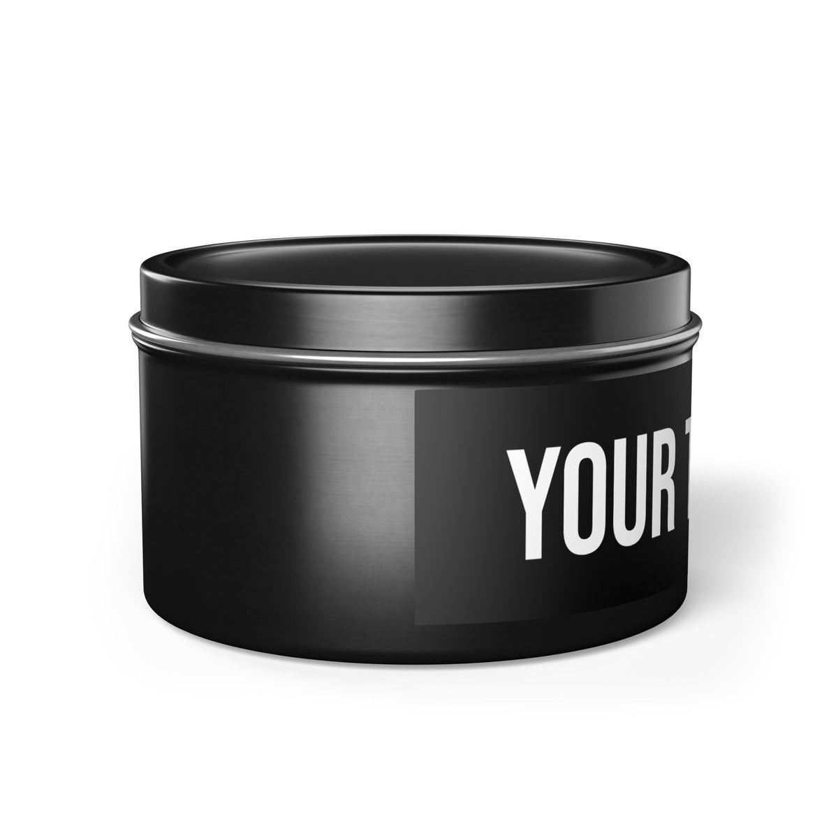 PERSONALIZED TEXT LABEL TIN BLACK + WHITE