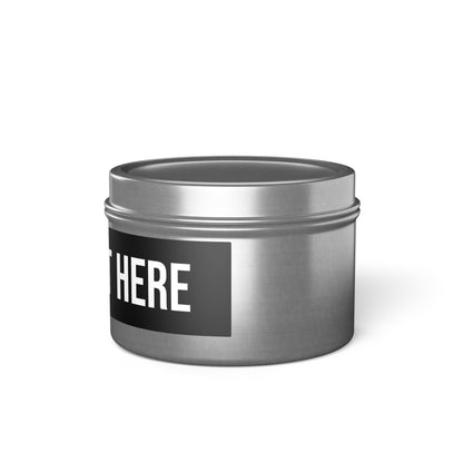 PERSONALIZED TEXT LABEL TIN BLACK + WHITE