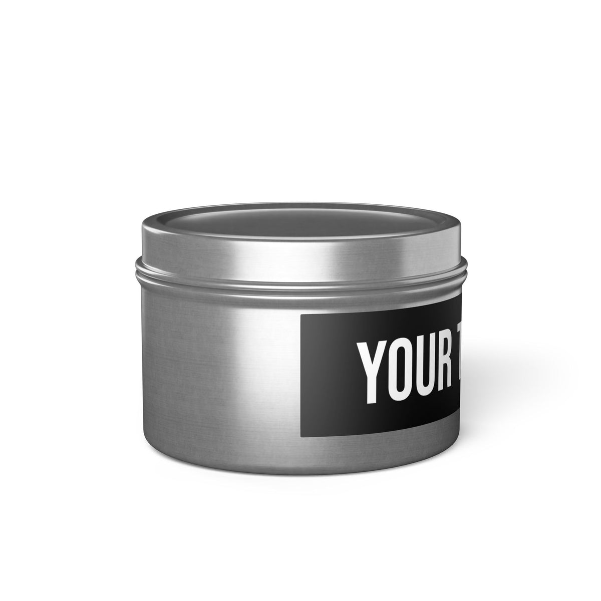 PERSONALIZED TEXT LABEL TIN BLACK + WHITE