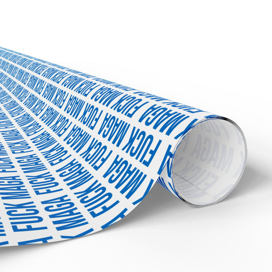 FUCK MAGA WRAPPING PAPER BLUE