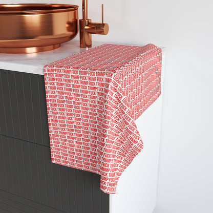 FUCK TRUMP HAND TOWEL RED