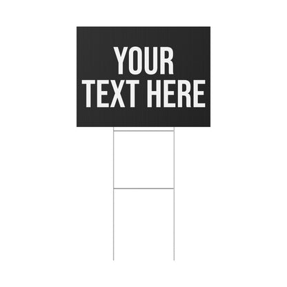 PERSONALIZED TEXT YARD SIGN BLACK + WHITE