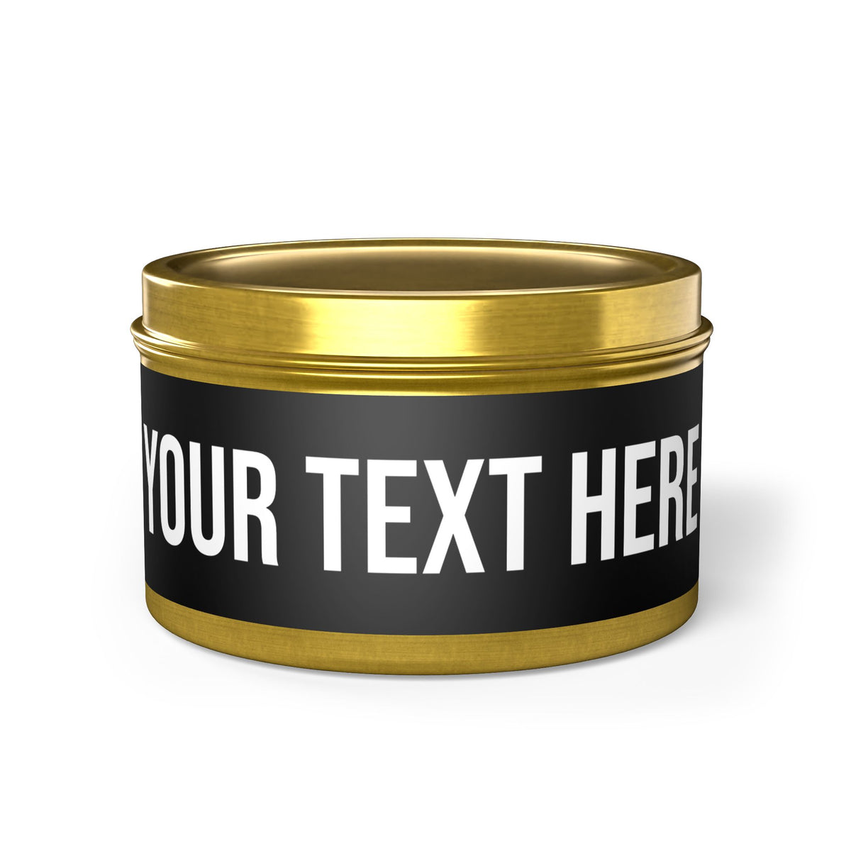 PERSONALIZED TEXT LABEL TIN BLACK + WHITE