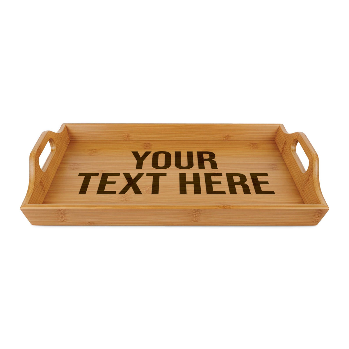 PERSONALIZED TEXT ENGRAVED BAMBOO SERVING TRAY