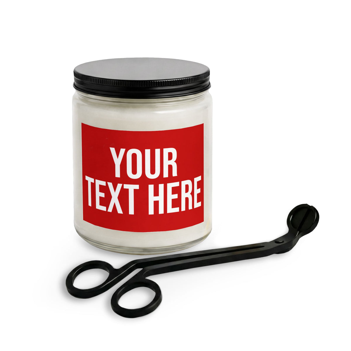 PERSONALIZED TEXT LABEL GIFT SET 4 OZ/9 OZ CLEAR/AMBER RED + WHITE
