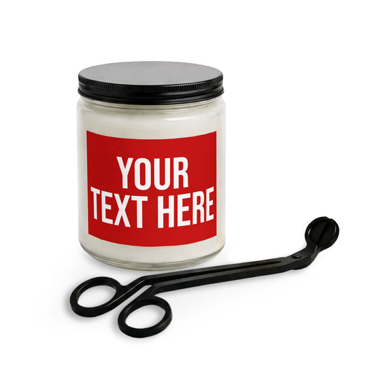 PERSONALIZED TEXT LABEL GIFT SET 4 OZ/9 OZ CLEAR/AMBER RED + WHITE