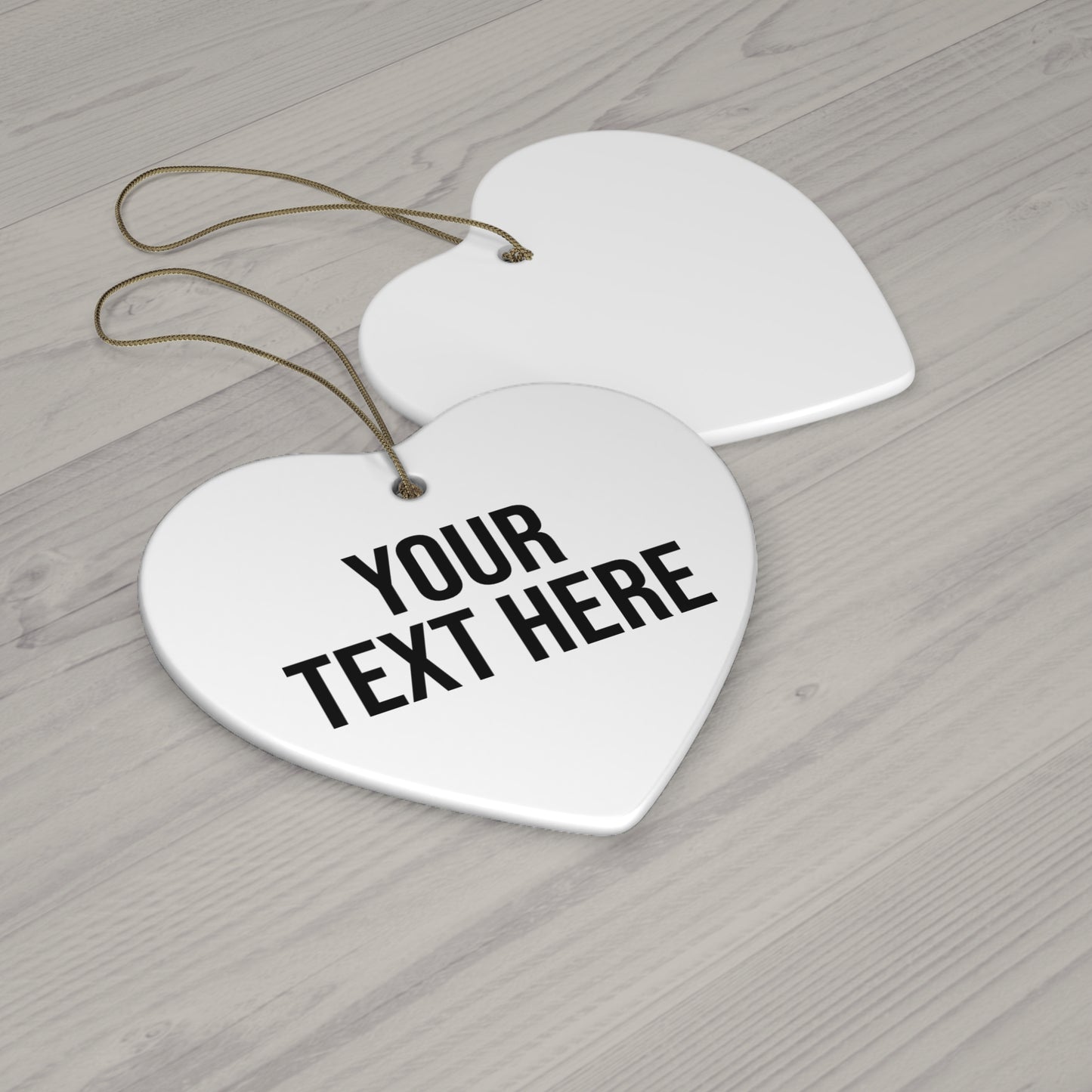 PERSONALIZED TEXT CERAMIC ORNAMENT - 4 SHAPES