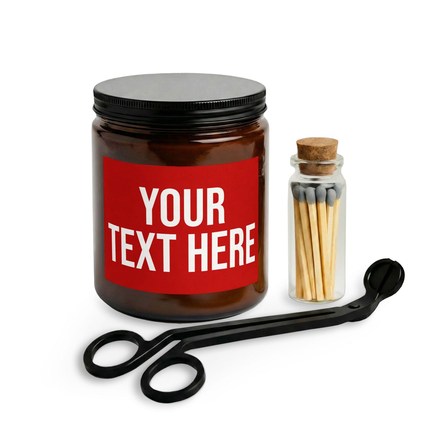 PERSONALIZED TEXT LABEL GIFT SET RED + WHITE