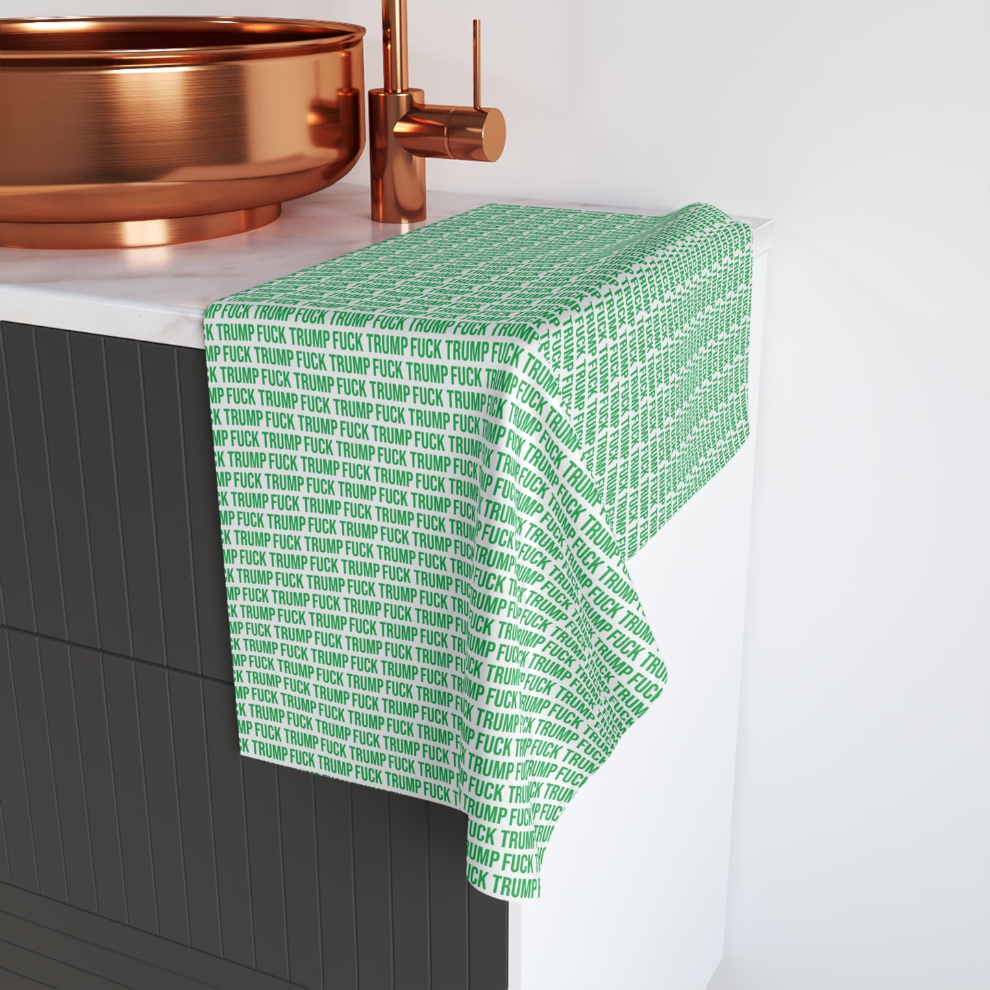 FUCK TRUMP HAND TOWEL GREEN