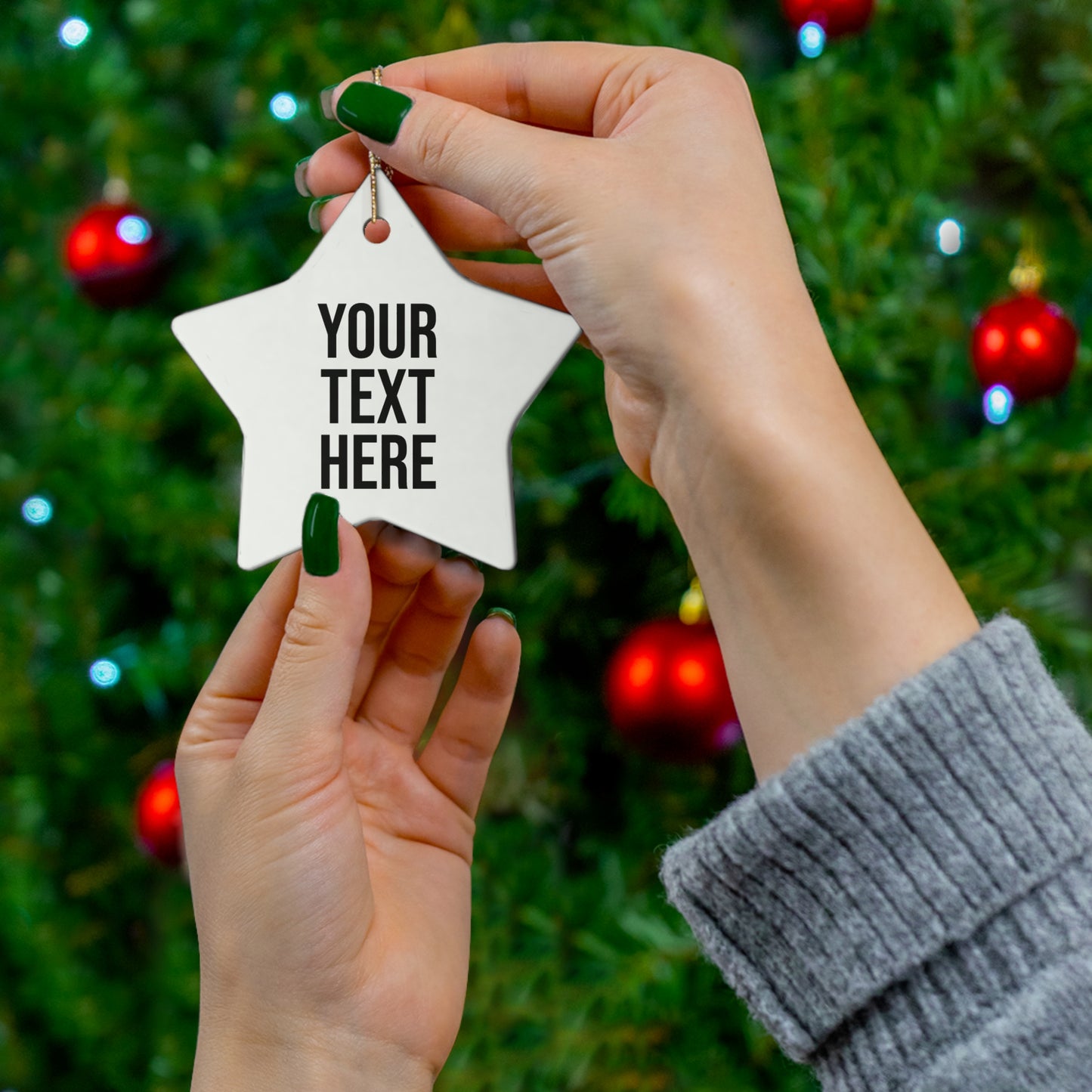 PERSONALIZED TEXT CERAMIC ORNAMENT - 4 SHAPES