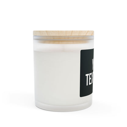 PERSONALIZED TEXT LABEL WOOD WICK MAPLE LID 11 OZ BLACK + WHITE